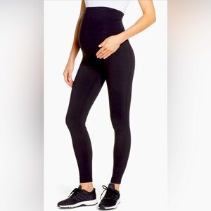Zella Mamasana Live In Maternity Black Ankle Leggings Size L